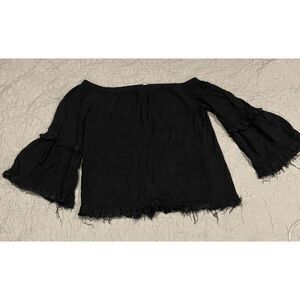 Umgee Black Small Top Bell Sleeve Off Shoulder